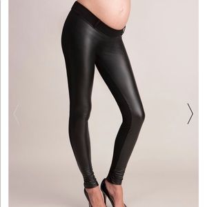 Seraphine Faux Leather Maternity Leggings